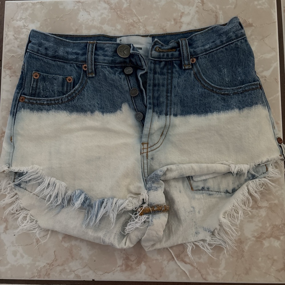 One Teaspoon 2-Tone Denim Shorts
